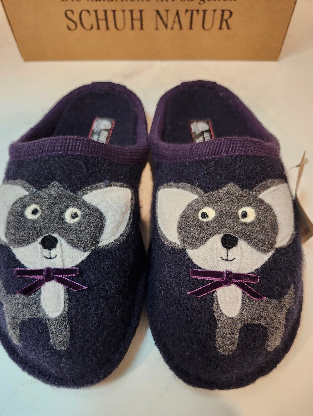 Haflinger Flair Chihuahua Purple/Grey Wool Felt Slippers Women's Size 39 (8-8.5) - Picture 9 of 13